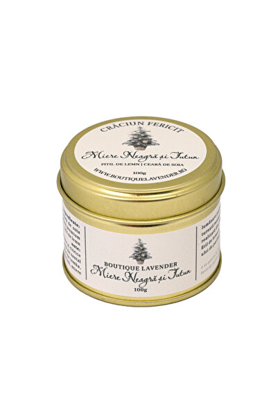 Boutique Lavender Lumânare parfumată de Crăciun 100g Miere neagră și tutun