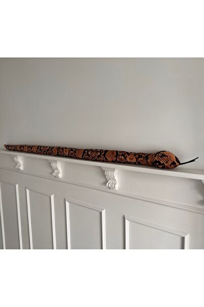 MR.Frenks Çocuk Sevimli Yılan Oyun Arkadaşı Peluş Yastık Sarı&Kahverenk Desen 120 cm