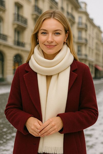 FELLMENS Ecru Soft Textured Thick Women's Shawl