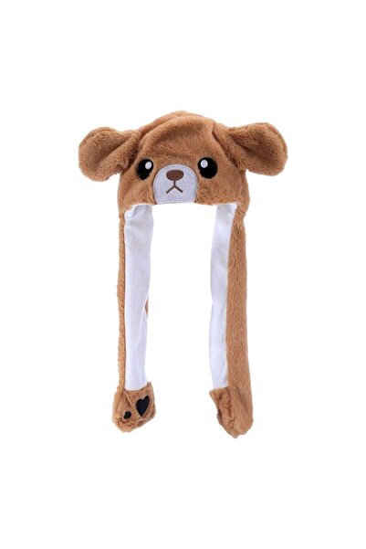 Aware Time Movable Lighted Winter Beanie Hat with Plush Figures and Movable Ears