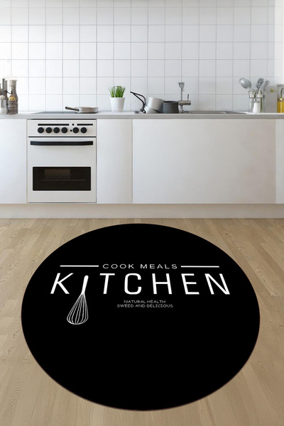 EVİMSEN Dijital Baskılı Yıkanabilir ve Kaymaz Tabanlı Kitchen Yazı Tasarımlı ...