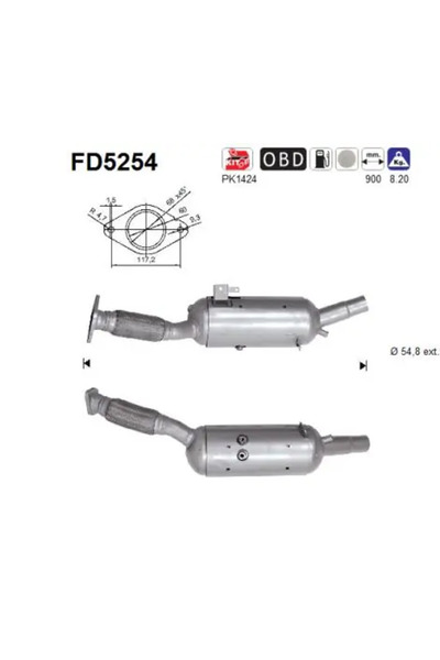 As Filtru Funingine/Particule Sist.De Esapament Fiat Talento Bus/Talento Caro...