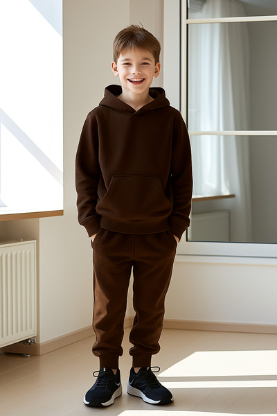 MYADA Premium 3 Thread Sweat Fleece Bottom Top Children's Set