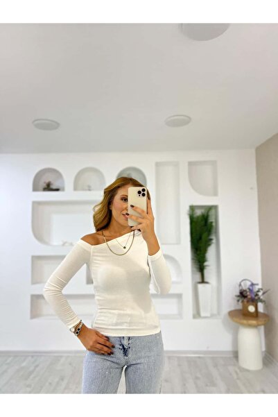 İrka Moda Kayık Yaka Tek Omuz Bluz