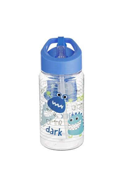 OEM Pop-Up Water Bottle, Dinosaur Model, 440ml, Blue/Transparent