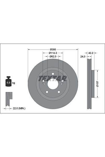 TEXTAR Спирачен диск за Suzuki Swift 5