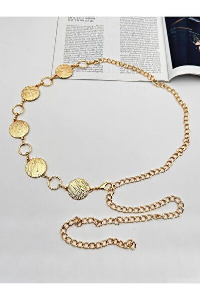MODAM HİFA Gold Chain Belt Women's Belt Dress Belt Waist Belt Body Belt Shirt Belt