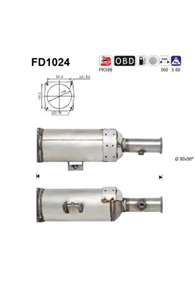 As Филтър за сажди/частици за изпускателна система Citroen C8/Jumpy 2 Fiat Sc...