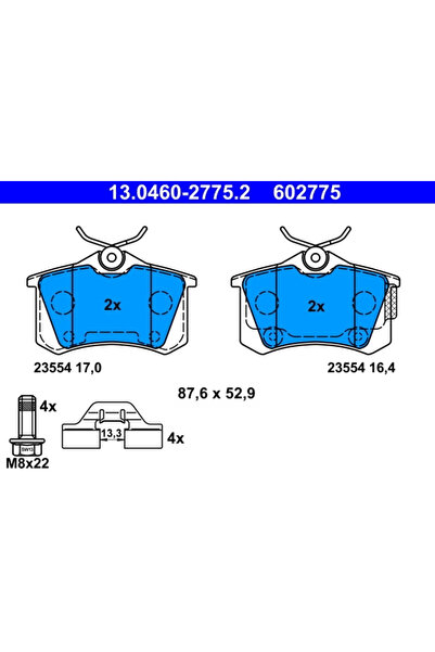 Ate Set Placute Frana Frana Disc Citroen C4 2/DS4 Ds Ds 4 / Ds 4 Crossback
