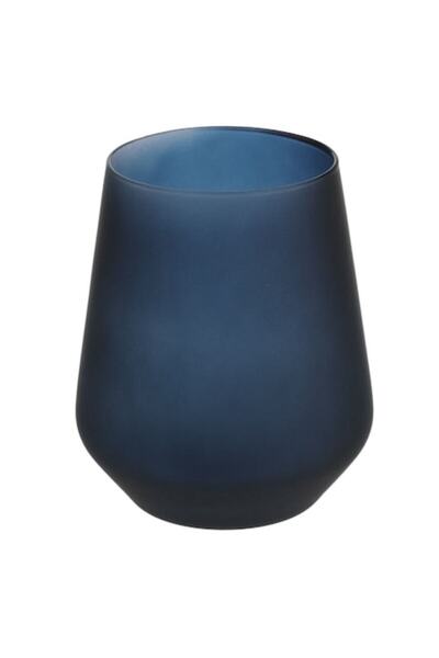 SHOPIENS Pahar din sticlă albastru mat cu safir, 435 ml