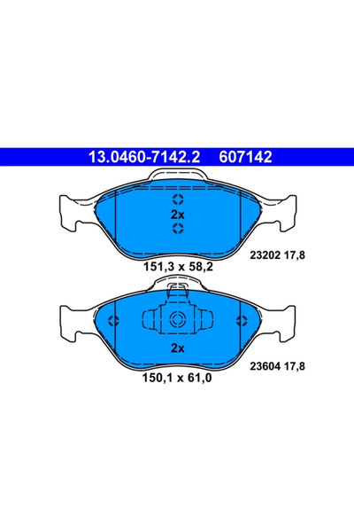 Ate Set Placute Frana Frana Disc Ford Fiesta 4/Fiesta 5/Fiesta Limuzina Mazda 2