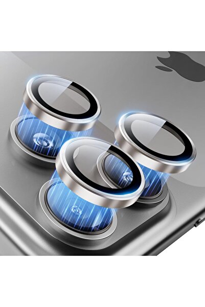 Fibaks iPhone 17 Pro/17 Pro Max Ar+ Af+ Premium Camera Protection with Apparatus Silver Lens Protector Tempered Glass
