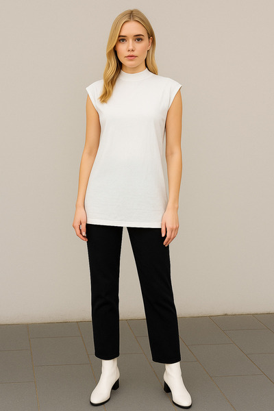 Dİ GİYİM Women's Circular Neck Sleeveless Inner Tunic