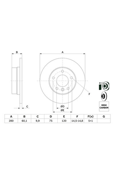 Bosch Спирачен диск BMW 3