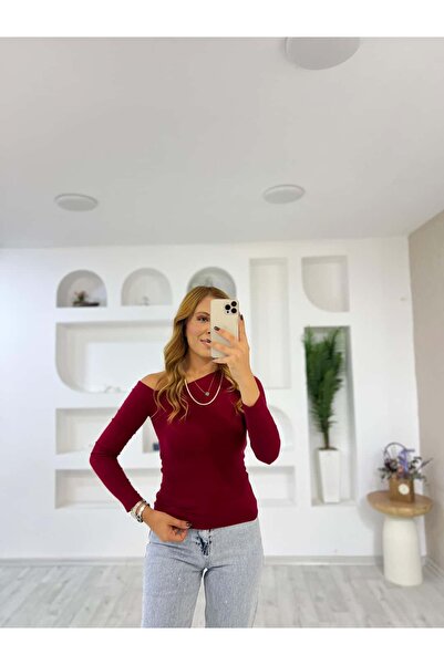 İrka Moda Kayık Yaka Tek Omuz Bluz