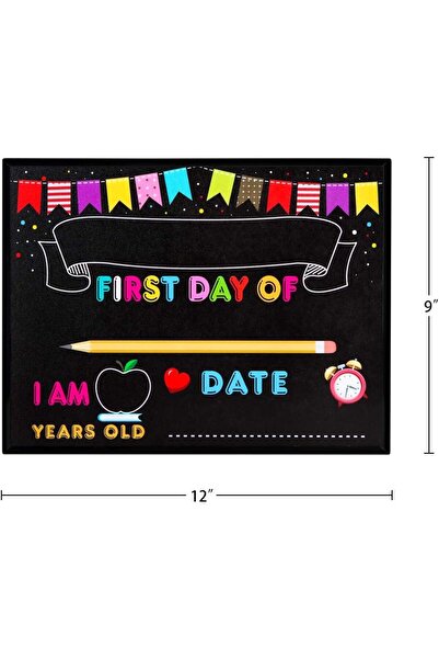 Al Raied لافتة سبورة لليوم الأول من المدرسة، مقاس 22.9×30.5 سم، لافتة دعائية للصور للأطفال