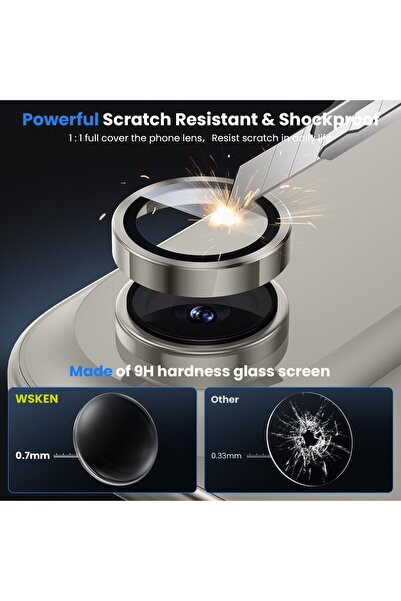 Fibaks iPhone 17 Air Uyumlu Aparatlı Kamera Koruma Renkli Lens Koruyucu Tempe...