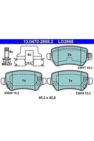 Ate Set Placute Frana Frana Disc Kia Venga Opel Astra G/Astra H/Meriva A Micr...