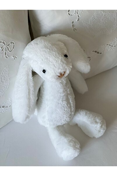 MR.Frenks Çocuk Sevimli Tavşan Uyku&Oyun Arkadaşı Peluş Yastık Beyaz 45 cm
