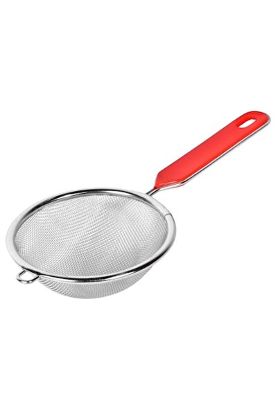 SHOPIENS Metal Strainer, 10 cm Diameter, Red Handle, MYONNA IT & E-COMMERCE