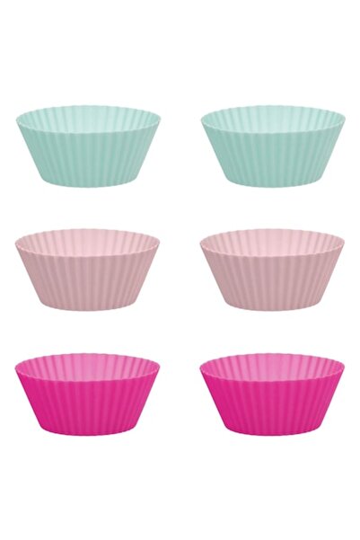 SHOPIENS Forme de silicon pentru brioșe, set de 6, multicolore, 7 cm x 3 cm