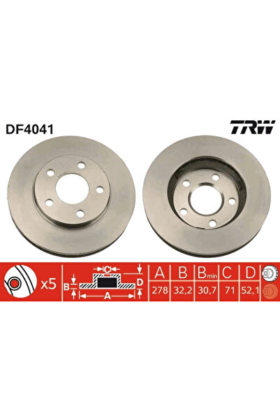 TRW Set Discuri Frana Buick Regal Buick (Sgm) Century/Regal 1 1988-2008