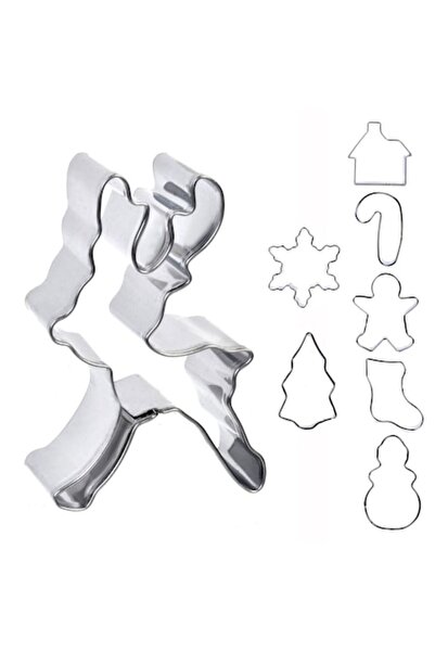 SHOPIENS Set de 8 forme metalice pentru biscuiți de Crăciun, diverse forme, p...