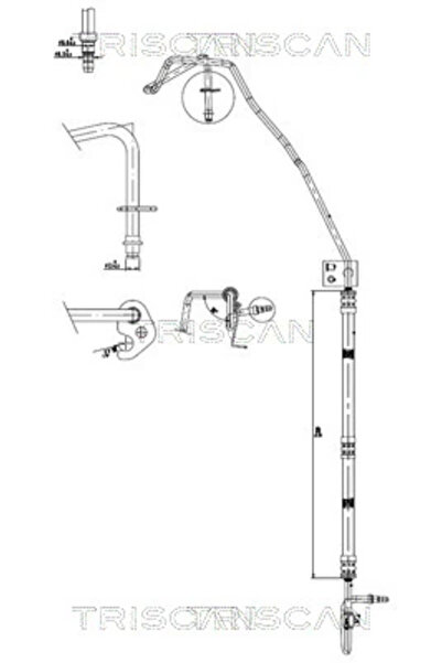 TRISCAN Хидравличен маркуч на кормилната система от хидравлична помпа към кор...