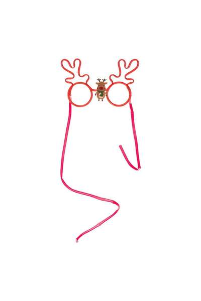 ANTBRO Reusable Straw, Christmas Reindeer Glasses Design, Red, Plastic Material