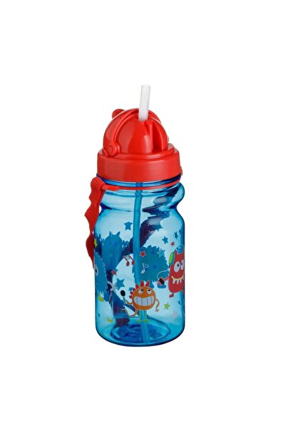 OEM Blue Red Monsters Pop-Up Plastic Water Bottle 350ml