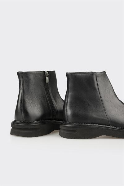 Elle Shoes Siyah Deri Erkek Klasik Bot