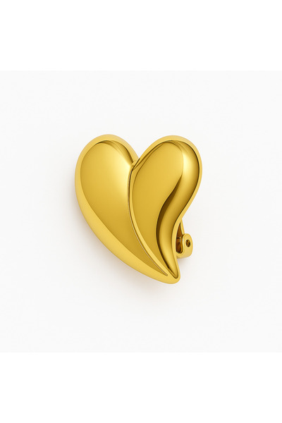 PİRLENTO أقراط على شكل قلب ذهبية كبيرة الحجم للنساء - هيكل خفيف الوزن - تصميم أنيق وراقٍ