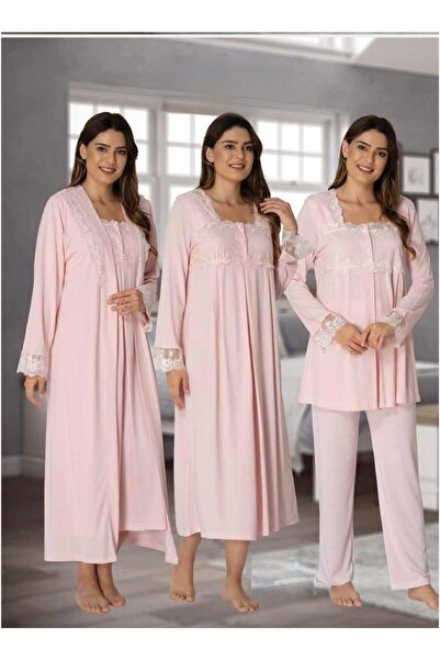 Lohusa Homewear Set de pijamale pentru maternitate, din bumbac cu dantelă, cu...