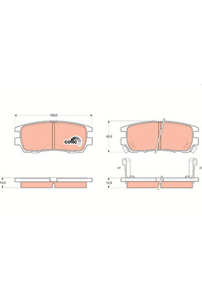 TRW Brake pad set disc brake MITSUBISHI DELICA / SPACE GEAR 1995-2000