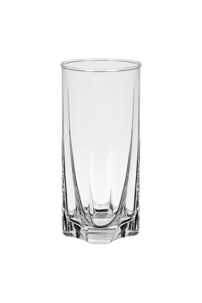 SHOPIENS Elegant Glass Cup, Square Base, Transparent, 480 ml, MYONNA
