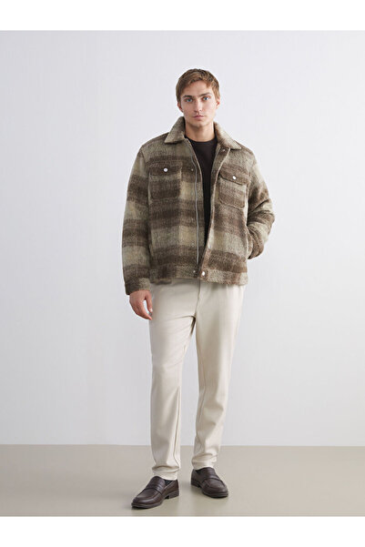 LC Waikiki Comfortable Fit Plaid Cashmere Men's Shirt Jacket