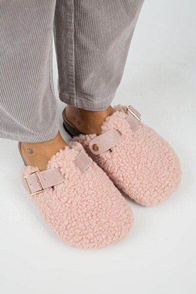 Manijero Suzen Teddy Women's Fur Genuine Leather Belt Buckle Powder Slippers