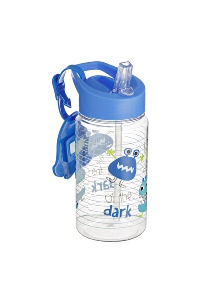 OEM Pop-Up Water Bottle, Dinosaur Model, 440ml, Blue/Transparent
