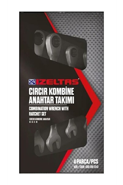İzeltaş 13000 005343 Cırcır Kombine Anahtar Takımı (4 parça, mm)