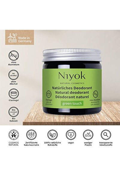 Niyok Cream Deodorant Green Touch, , Vegan, Aluminum-Free, 40 ml