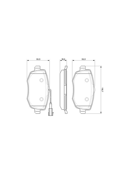 Bosch Комплект спирачни накладки дискови спирачки Lancia Ypsilon