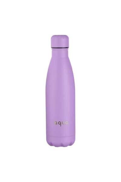 SHOPIENS Insulated Water Bottle - Matte Lilac with Aqua Print, 0.5L Stainless Steel Thermos