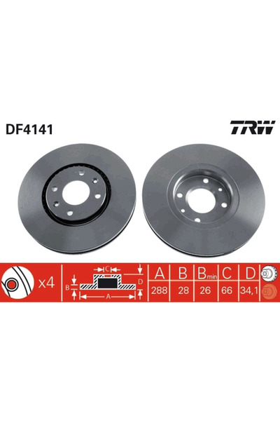 TRW Disc Frana Citroen C5 1/C5 2/Xantia