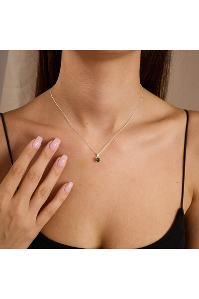 GOWA DESIGN 925 Ayar Gümüş El Yapımı Peridot Kolye – Ağustos Ayı Doğum Taşı, ...