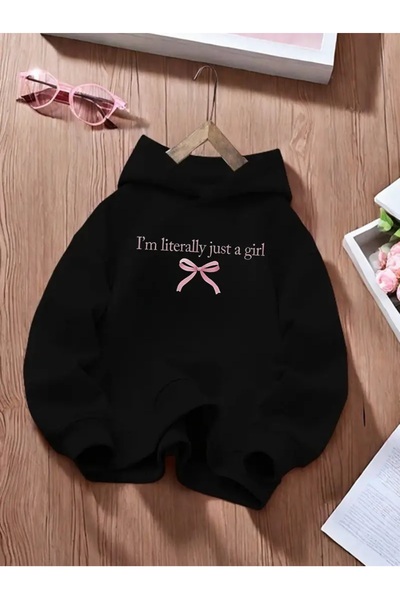 Touz Moda Young Ribbon Printed 3-Thread Thick Sweet Hoodie