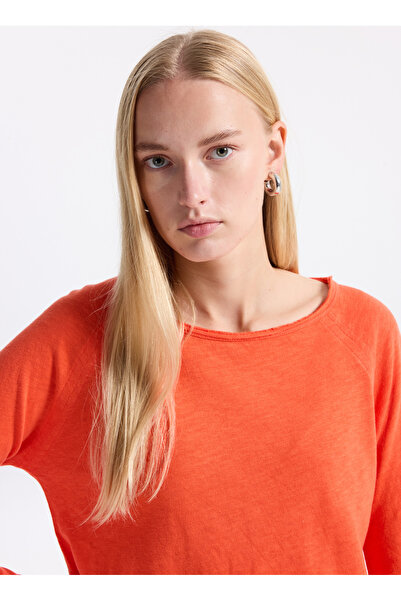 American Vintage Yuvarlak Yaka Turuncu Kadın T-Shirt SON31GH25NAVBV