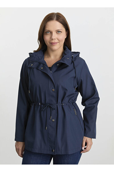 Selen Lacivert Kadın Normal Trençkot 25KSL9508