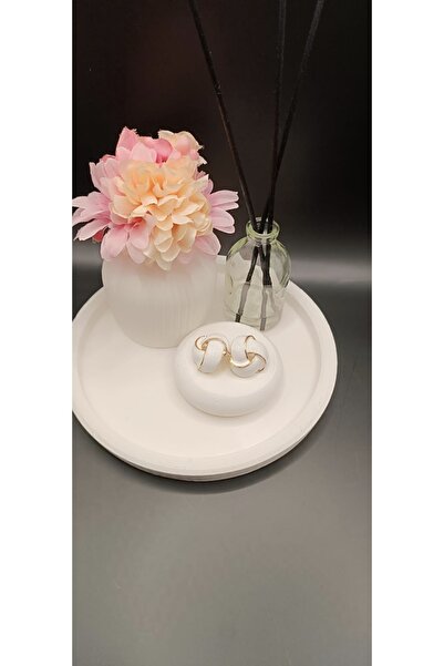 MODAMİRA AKSESUAR Kadın Sarmal Küpe - Beyaz