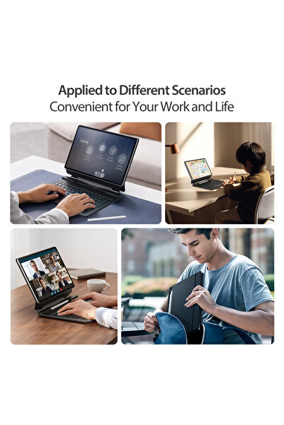 Fogy Samsung Galaxy Tab S10 FE Plus 13.1 Uyumlu Magic Keyboard Touchpad Rgb Işıklı Klavyeli Kılıfı