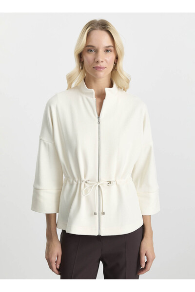 Selen Standart Ekru Kadın Ceket 25KSL1541